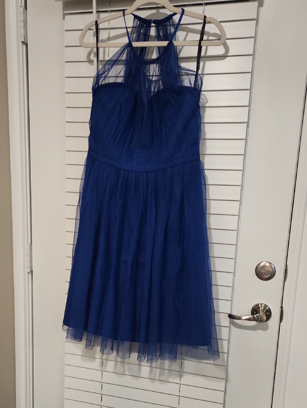 Monique Lhuillier Cobalt Blue Satin Dress